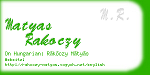 matyas rakoczy business card